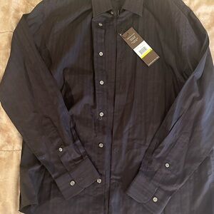 Perry Ellis Deep Brown Button-Up Shirt NWT MED